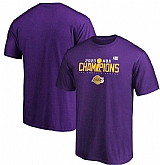 Men's Los Angeles Lakers Purple 2020 NBA Finals Champions Champs In The Line T-Shirt,baseball caps,new era cap wholesale,wholesale hats